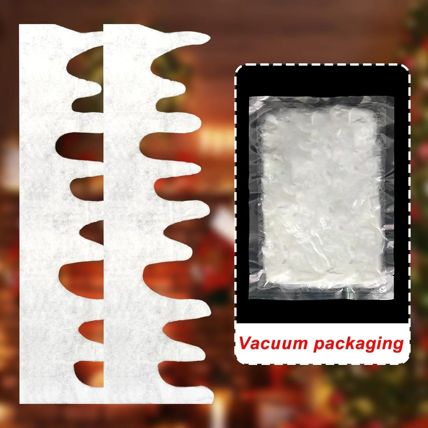 120*36 CM icicle fringe Christmas village decorations icicle snow fringe faux fireplace snow cover blanket icicle table runner