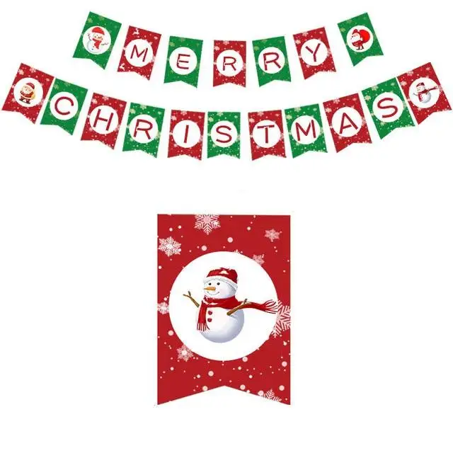 Huiyi Custom String Flag Indoor Decorations Christmas Tree Ornaments Bunting Flag
