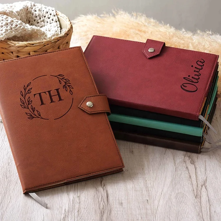 Custom Logo A5 Notebooks Handmade Laserable leatherette Journal Covers Luxury Notebook Cover