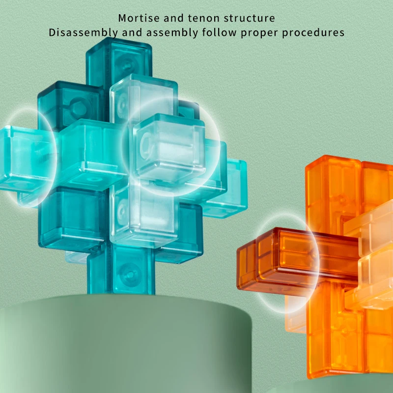 Montessori Puzzle Educational Toys 3D Puzzle Build Luban Lock IQ Mind Brain Teaser Puzzles for Kids Adults Toys Kids Toys