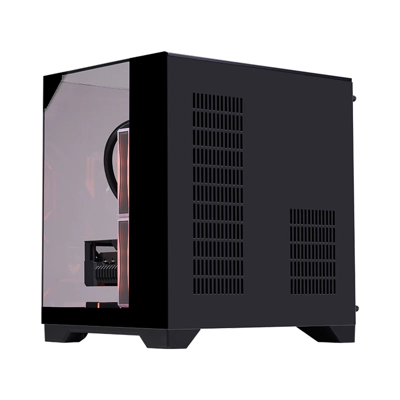 Herder New Design RGB Fans Computer Cases & Towers Micro-ATX ITX PC Case Mid Tower Tempered Glass Cabinet Case