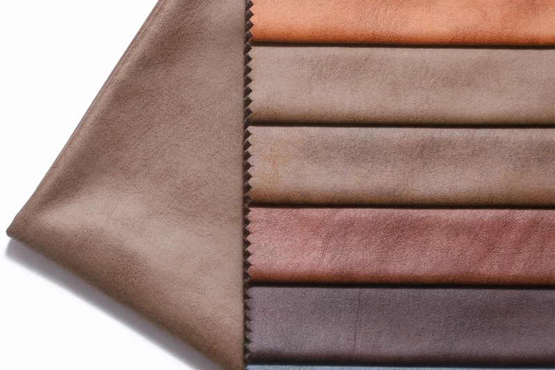Fabric Factory 100% Polyester Knitted Synthetic Leather Weft Suede headliner fabric For Sofa