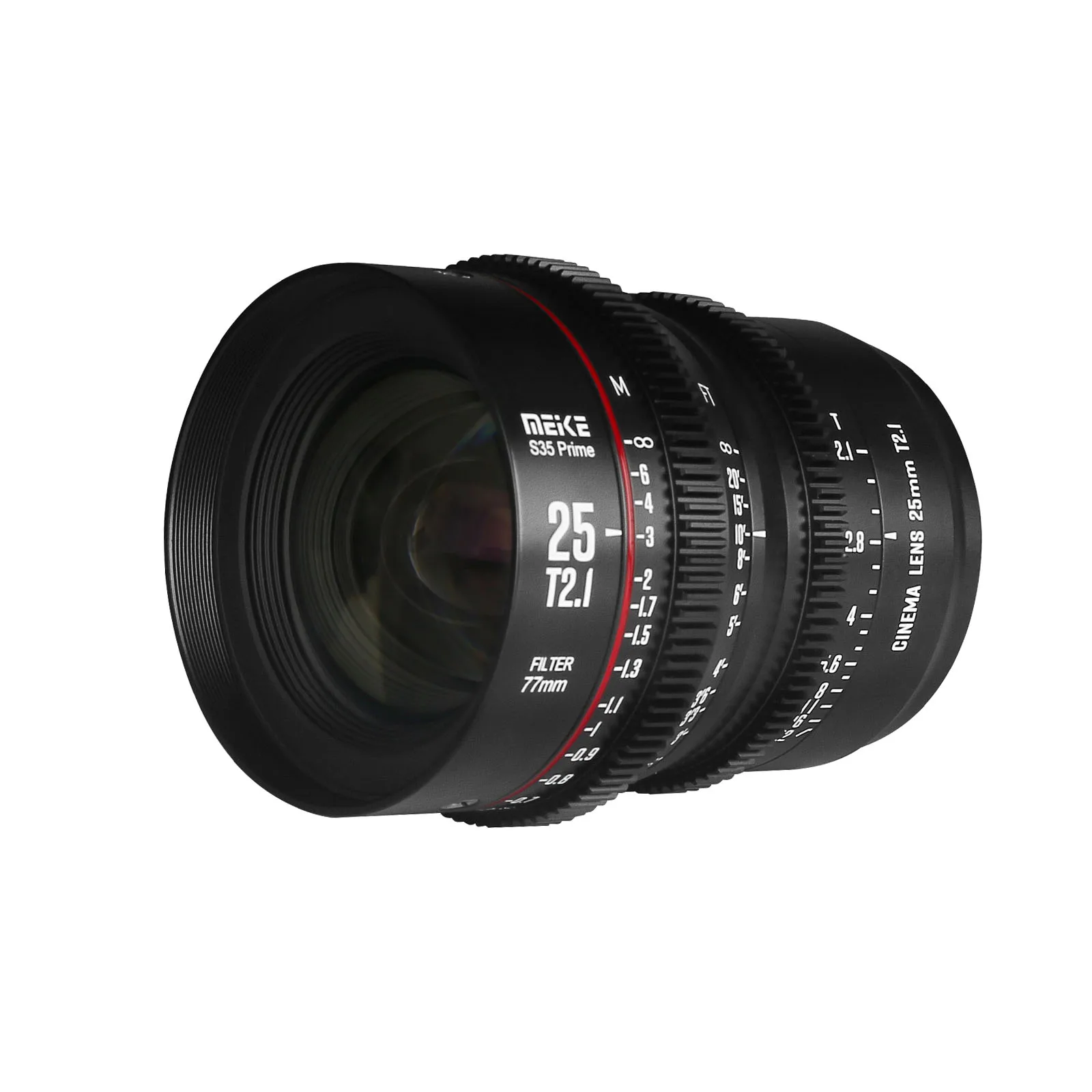 25mm T2.1 S35 Prime Cinema Lens for EF Mount Camera Cine Camcorder EOS C100 Mark II C200 EOS 300 Mark II III BMPCC 6