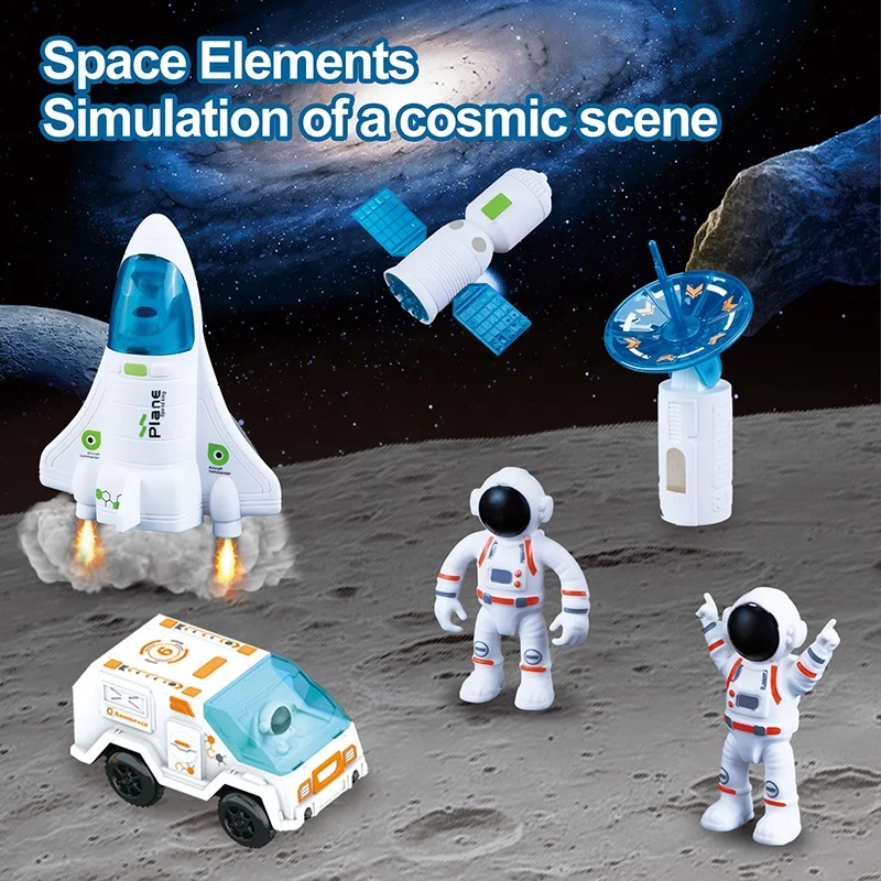 Space Train Track Set  221 PCS DIY Flexible Tracks Play Set  Slot Car Racing Toys Construction Race Track For Boys