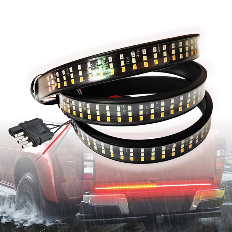 A8 Tail light New Style 60 inch 3 Row Slim LED 12V 24V Flexible Curved Barra Led Bar 4x4 Pick up Truck Car Offroad Led Light Bar