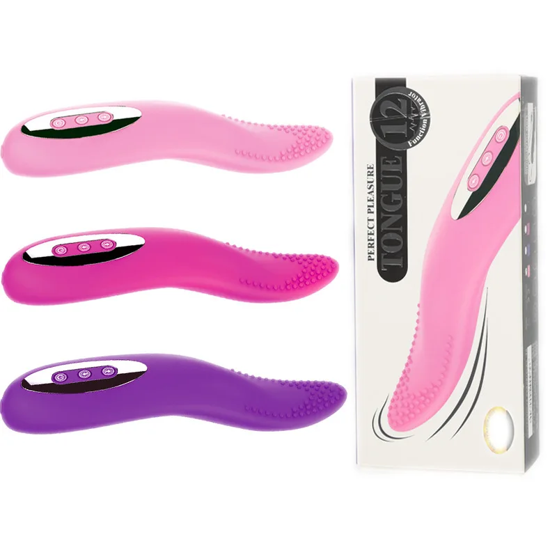 Free Custom Box - Chinese Supplier Strong Vibration Orgasm Silicone Rotating Rotation Silicone Tongue Sex Toy Vibrator