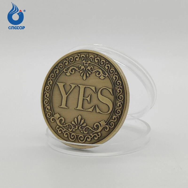 Custom Yes No Decision Challenge Coins Magic Collectible Coins Vintage Antique Bronze Wish Lucky Coins