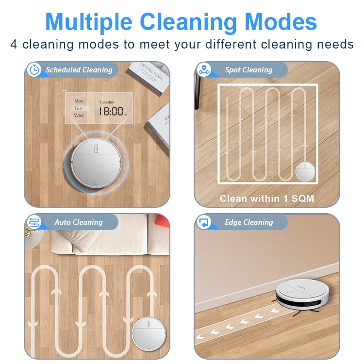 wifi APP control commercial automatic wet steam electric cleaner vacuum mop robot with water tank
