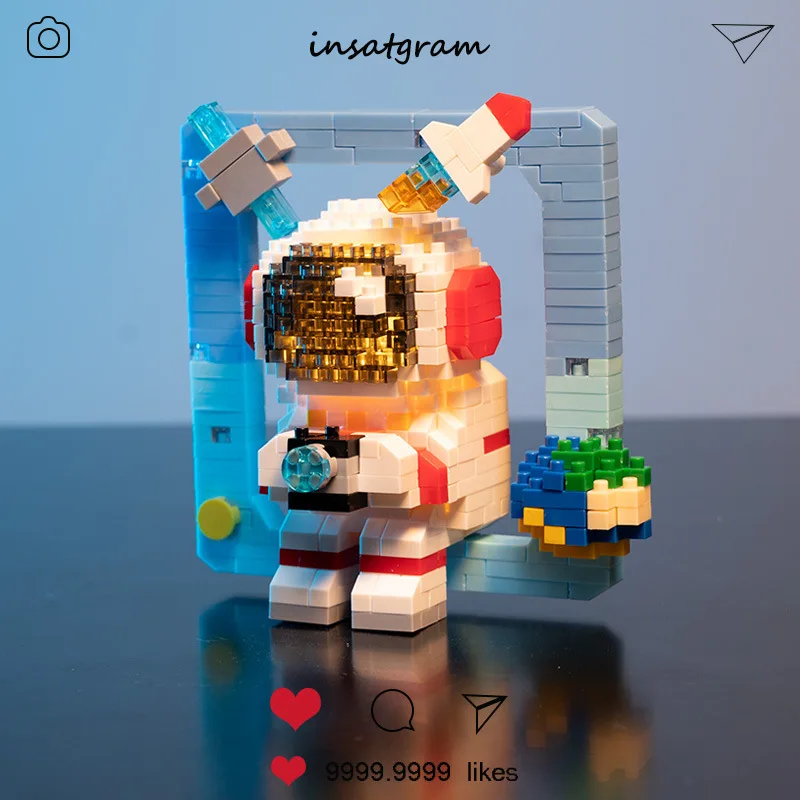 Wholesale of Diga Ultraman and Astronaut series luminous small particle puzzle puzzle for block toy gifts