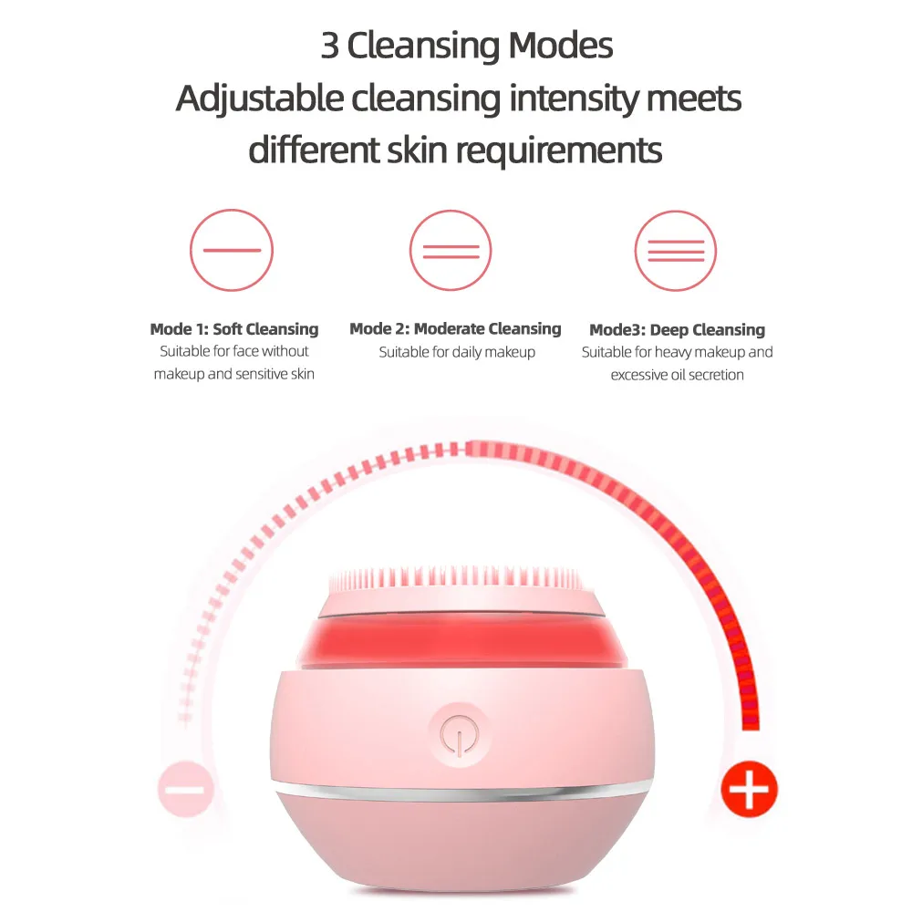 Водонепроницаемые и портативные щетки для чистки лица 3 светодиодных светильника