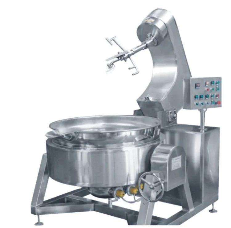 Factory price frying wok automatic high viscosity food planetary stirring jacketed kettle with mixer