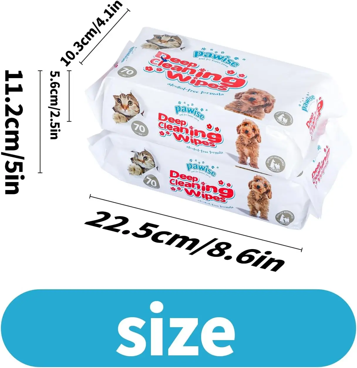 Pawise Pet Grooming Accessories Unscented Pet Hypoallergenic Eye Wipes 70 Counts Non-Woven Fabric Cleaning Wipes For Household