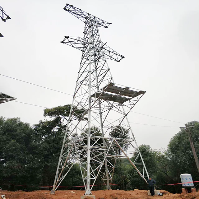 Hot Galvanized  330KV Angel Steel Frame Power Tower Lattice Transmission Line Tower