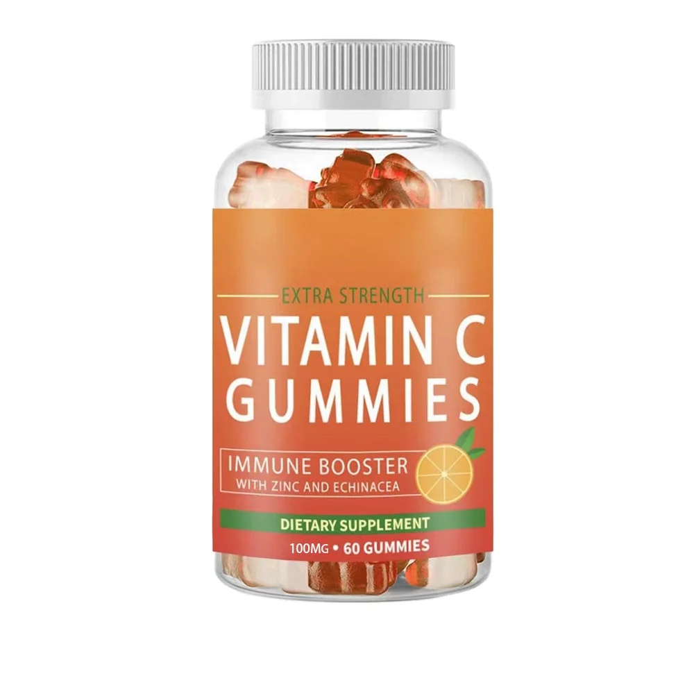 Wholesale Factory Custom Label OEM Health Supplements Vitamin Collagen Orange Little Bear Shape Flavor Gummy Candy