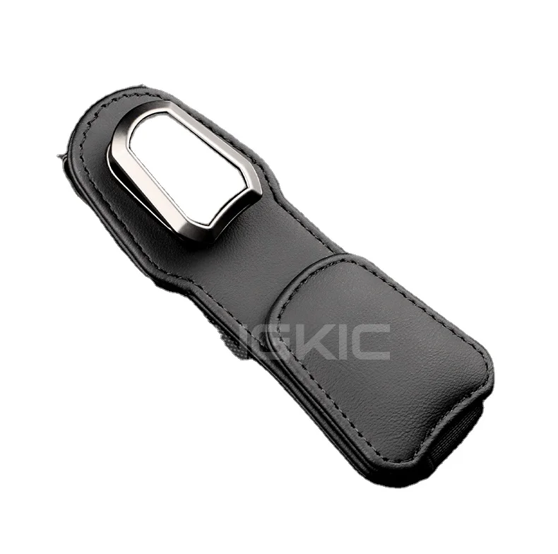 New CAR Sun Visor Eyeglass Holder Clip Black Genuine Magnetic Leather Storage Interior Organization Accessories