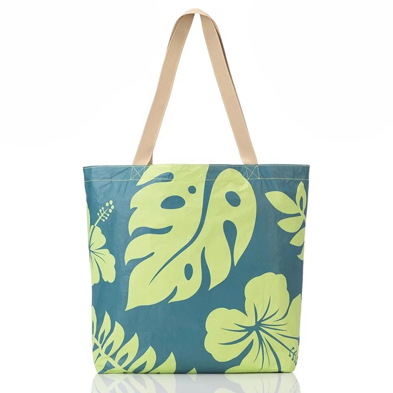 Extra Large Waterproof Splash Proof Dupont Paper Custom Print Shoulder Zipper Beach Shopping Tyvek Tote Bag With Pocket