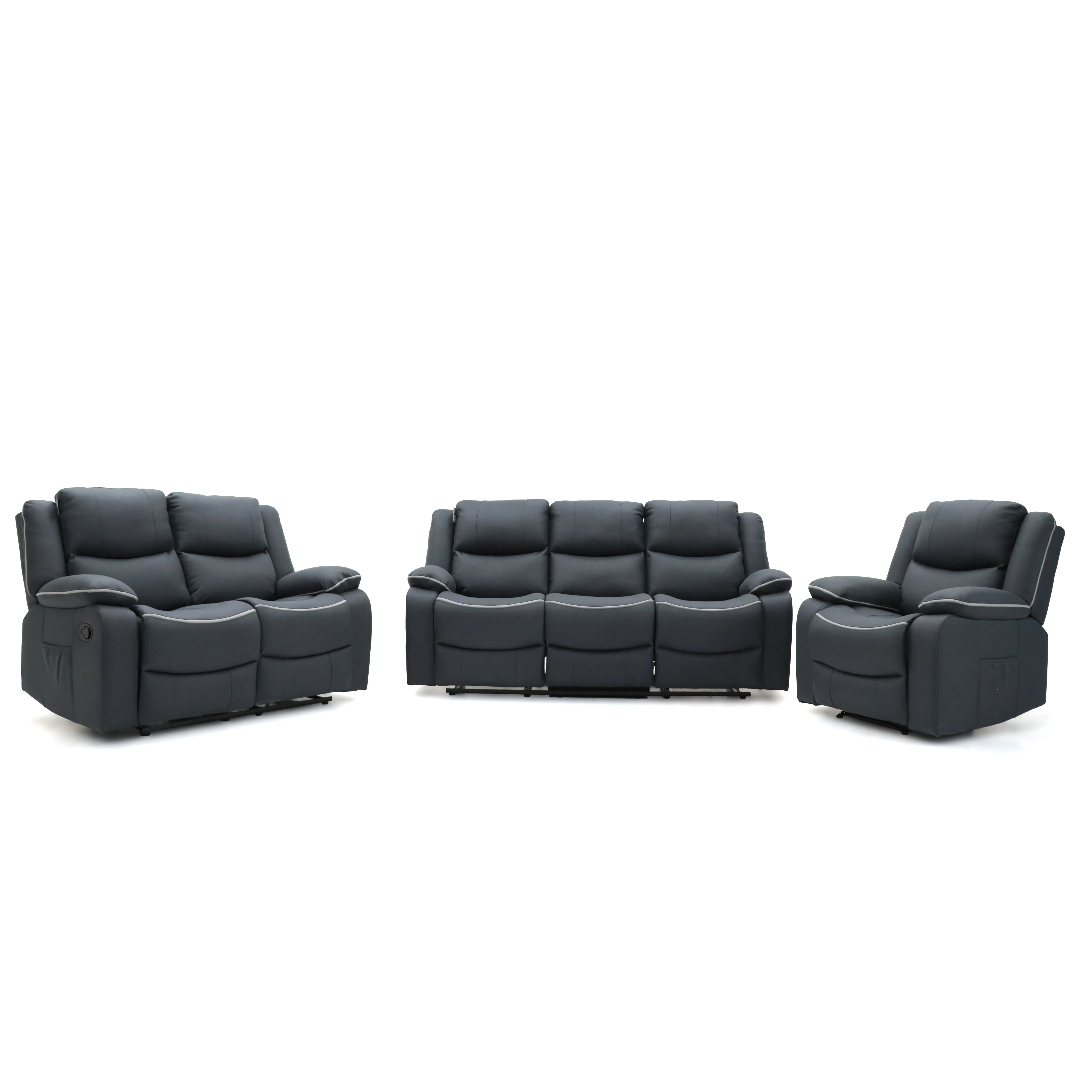 Geeksofa 3+2+1 Modern Tech Fabric Power Electric Recliner Sofa Set for Living Room Furniture