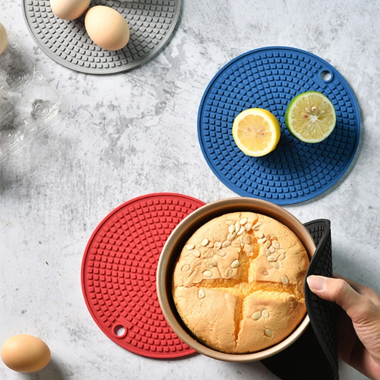 Heat Resistance Round Pot Holder Silicone Trivet Use For Hot Dishes Teapot Pots Pans Cups Hot Pads