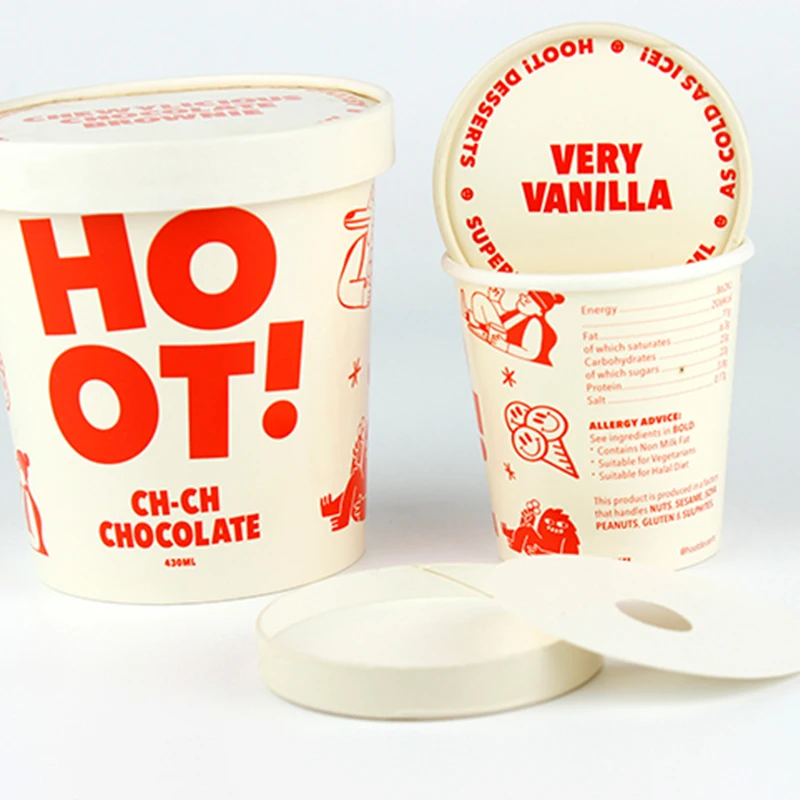 6OZ 100ml Print Ice Cream Paper Cup With Plastic Lid And Plastic Spoons Manufacture Wholesale Paper Ice Cream Cups Price