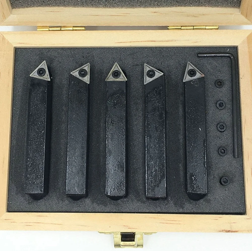 5 PC INDEXABLE CARBIDE TURNING TOOL SETS AR AL BR BL E inserts
