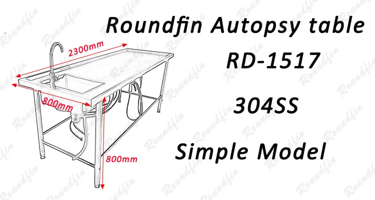 Hospital Mortuary Dead Body Simple Operating Table 304 Stainless Steel Autopsy Table For Sale