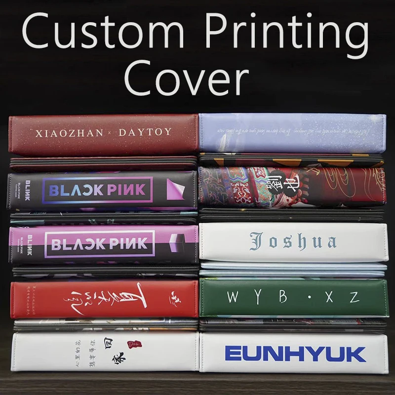 custom pu leather B5 4 ring binder 9 slot mini quote cards photocard collecting photo book album
