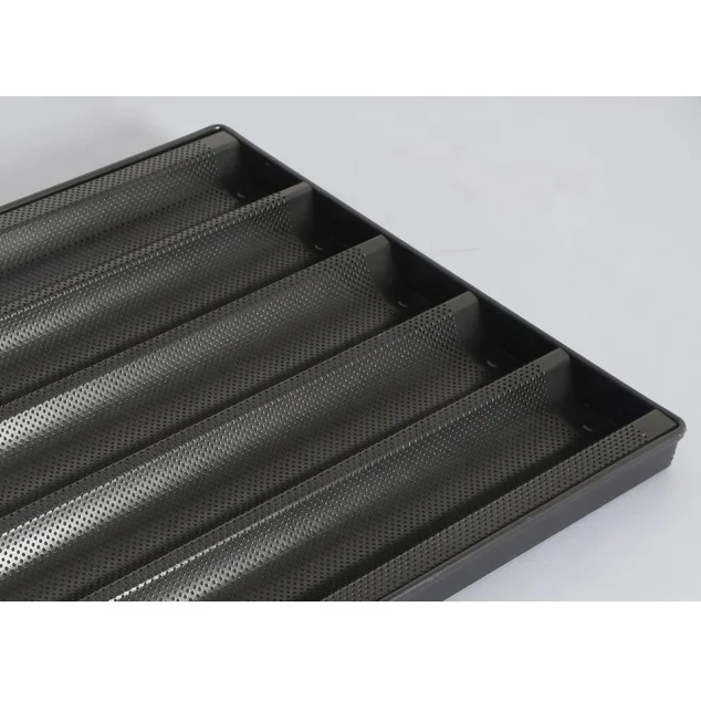 Commercial Grade Customizable Bakery Bakeware Aluminium French Bread Baking Tray Baguette Baking Pan Long Loaf Bread Tray