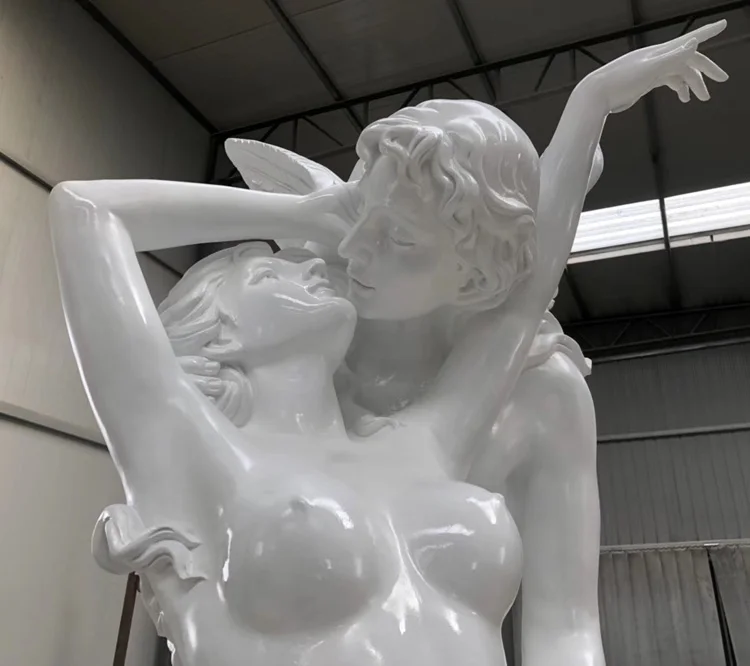 White Life-size Resin Greek love Angel Statues Fiberglass Sculpture for Sale