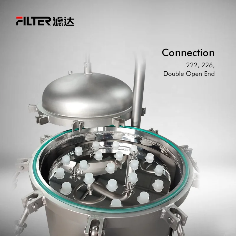 High performance lenticular stainless steel water beer fuel water single multi cartridge filter housing