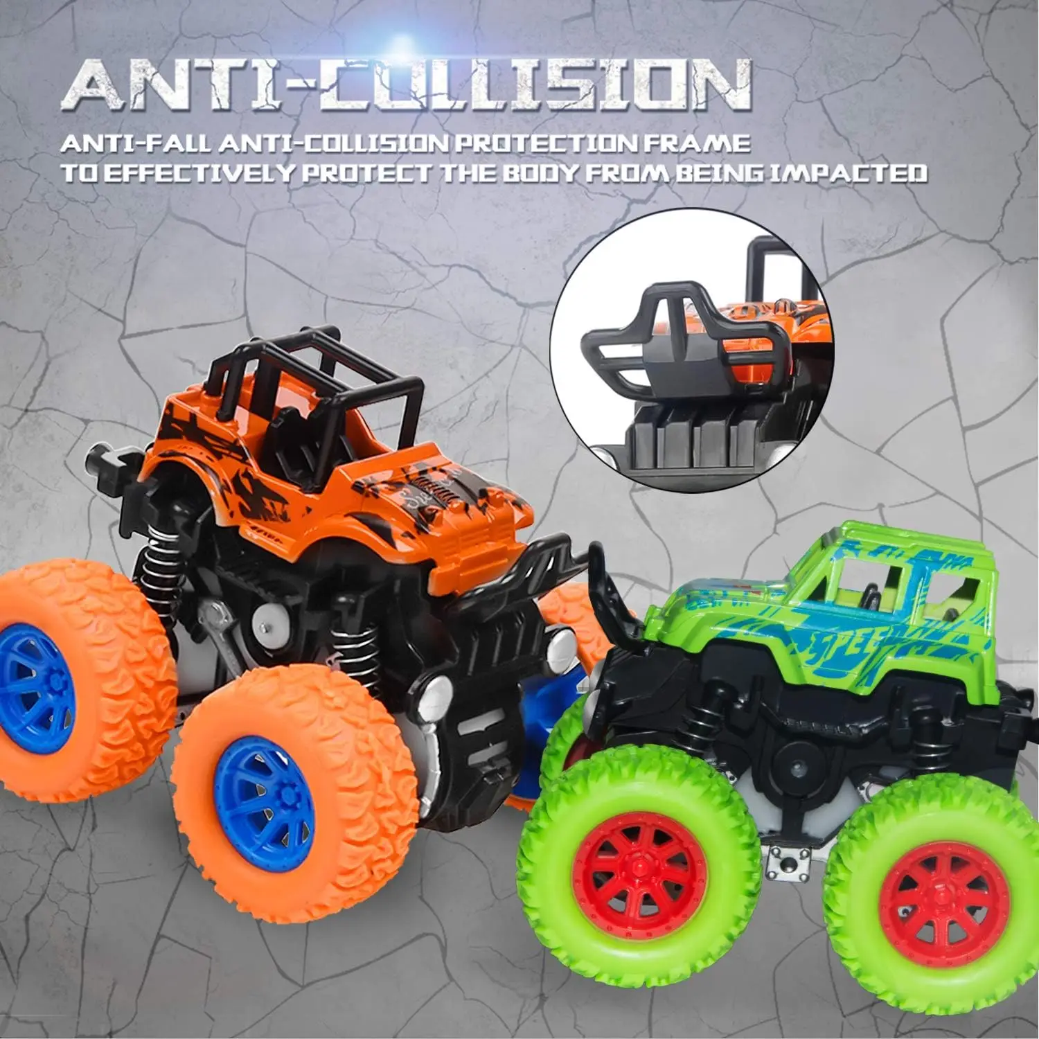 Friction Toy Vehicles Monster Truck 360 Degree Rotation Off Road 4x4 Stunt Car Kids Inertial Car Boy Toys