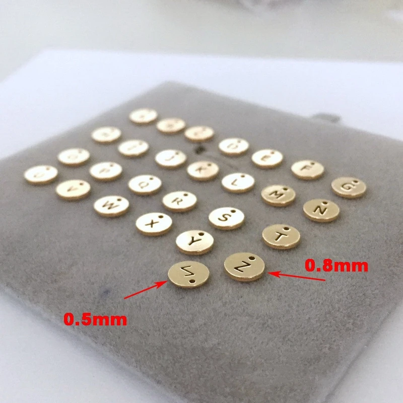 GP Round Disc initial letter charms 6mm Engraved Charms 14K Gold Filled letter charm permanent jewelry chains supplier