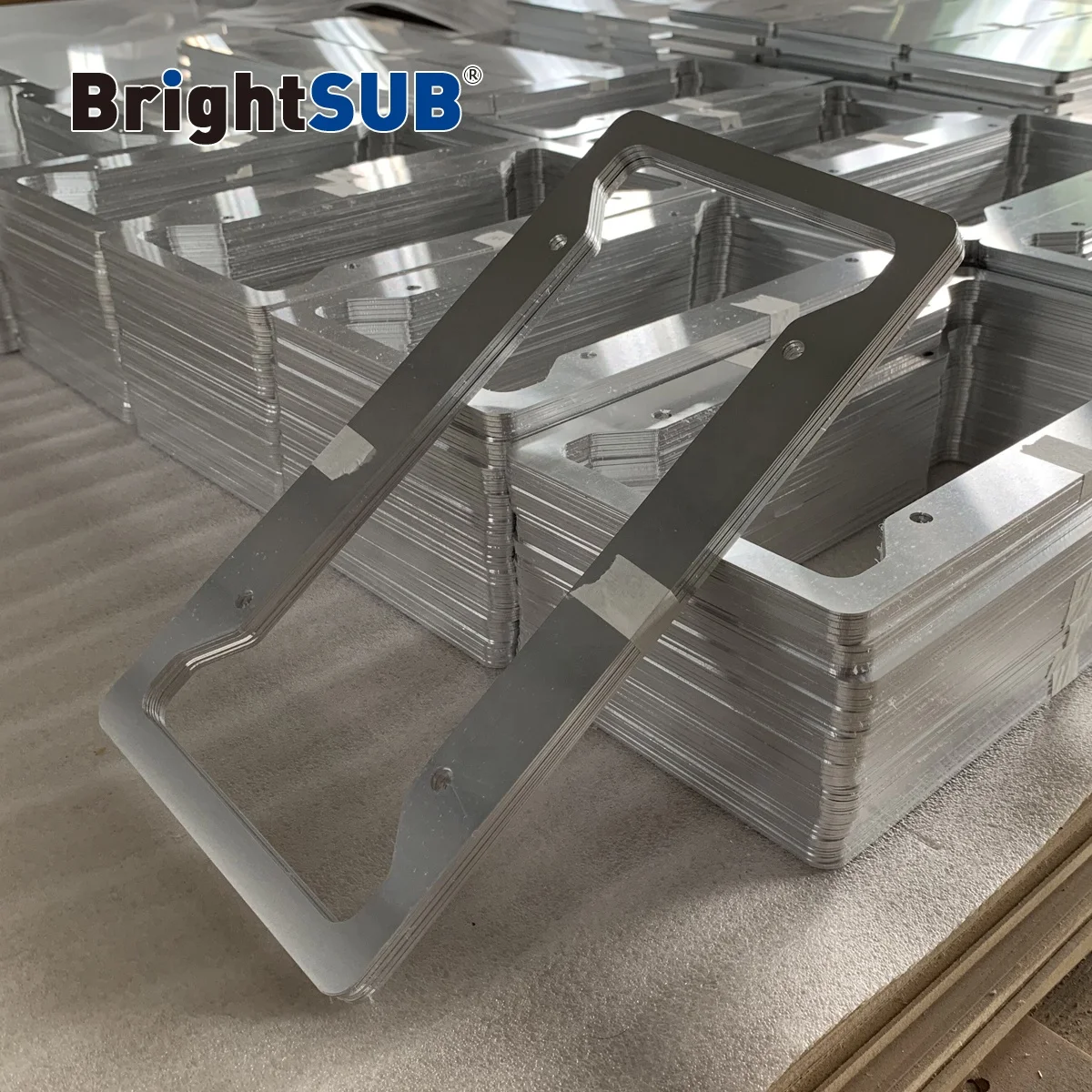 LS-CLF001 Sublimation Aluminum License plate frame auto sublimation metal blanks car license plates gloss white printing frame