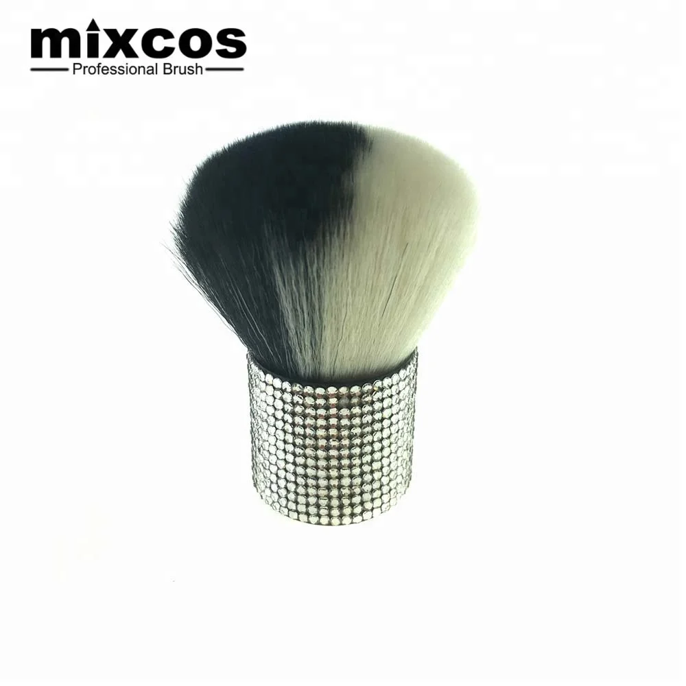 1pcs shenzhen magic vendor thick rhinestone handle kabuki face diamond short handle individual wholesale single makeup brush
