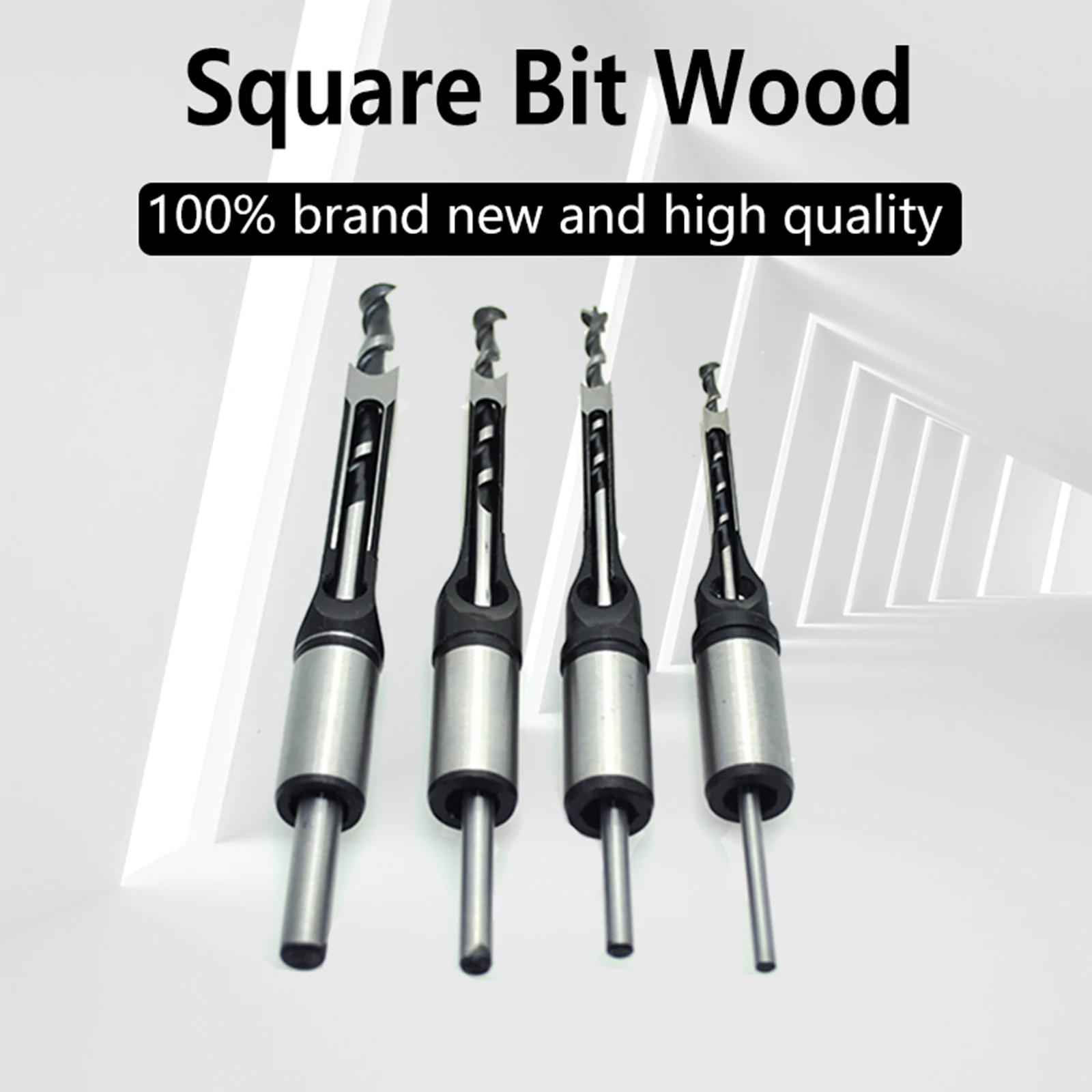 HSS Drill Bits Square Drill Bits Flush Chisel Square Hole Woodworking Drill Bit Tool Kit Set