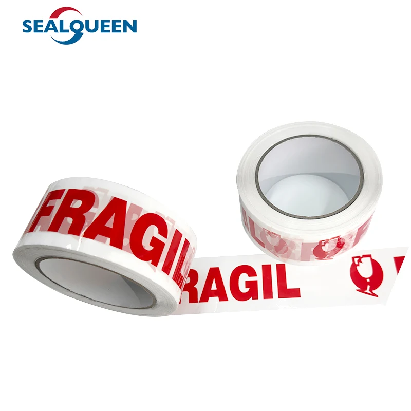 Custom Printed White Red PVC PE Film Warning Tape Acrylic Adhesive Self-Adhesive Barricade Caution Safety Roll Carton Sealing