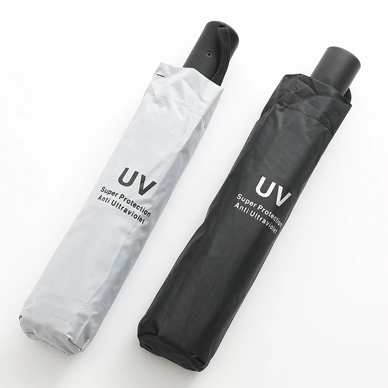 New designer trendy custom fashion three-fold vinyl fully automatic plain umbrella