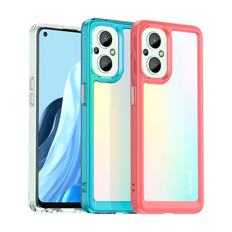 Newest Colorful Series For Reno 8 Pro High quality anti-fall Acrylic mobile phone case multi color cover For OPPO A97 5G A96 A57