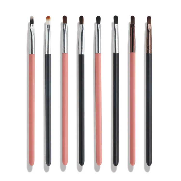 Lip Tongue Brush Top Quality White Handle Ultra Thin Hair Perfect Cutting Single Makeup Brush Flat Concealer Brush