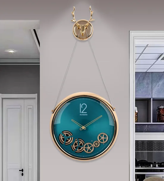 Armens Light luxury fashion Living room Dining room rotating gear wall watch clock