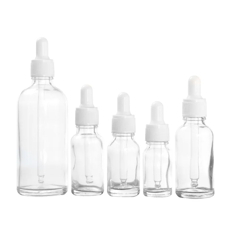 
Transparent Essential Oil Bottle Essential Oil Dispensing Bottle Dropper Essence Glass Refilable Bottles 5ml-100ml 