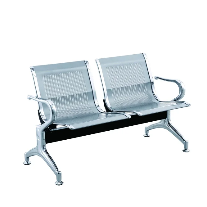 hospital airport public powder coated steel waiting chair