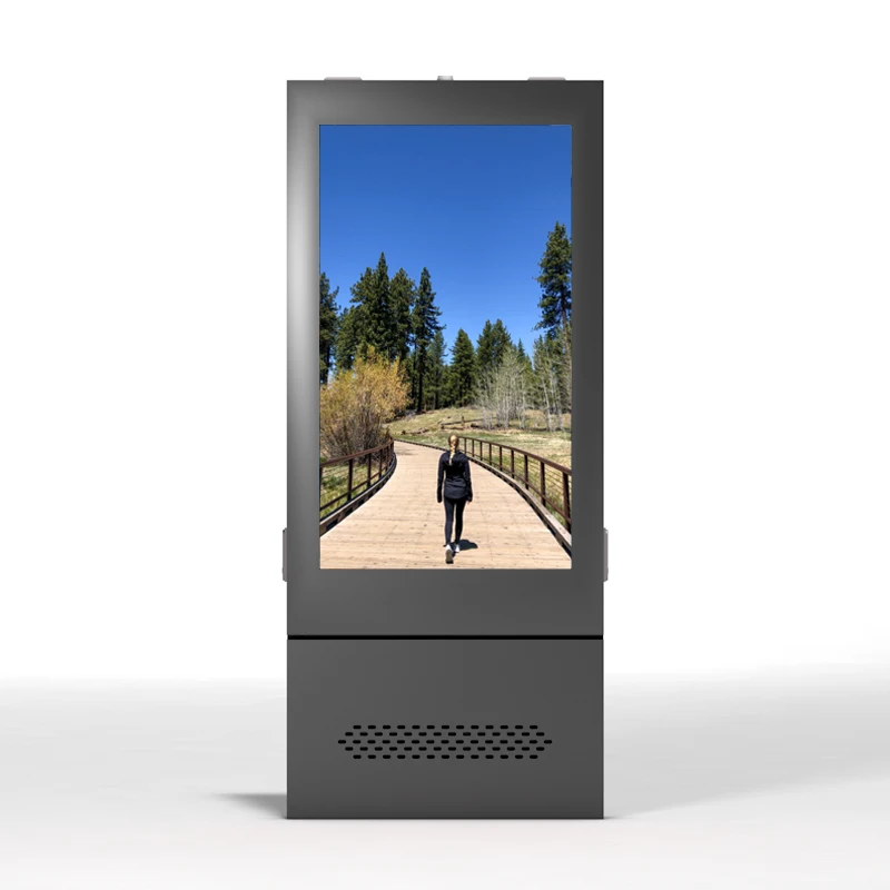The Latest Aluminum LCD Advertising Player Floor Standing Digital Signage IP65 Waterproof Kiosk Outdoor LCD Display Totem
