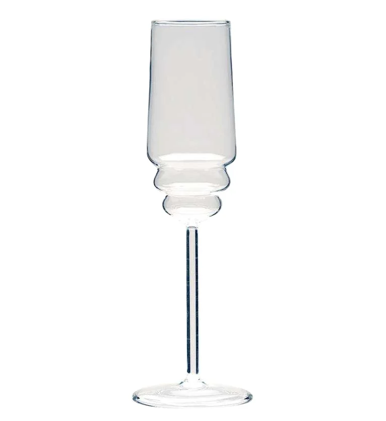 Wholesale Customized Nordic Style Bubble Shape Glass Transparent Champagne Flute Wine Glasses