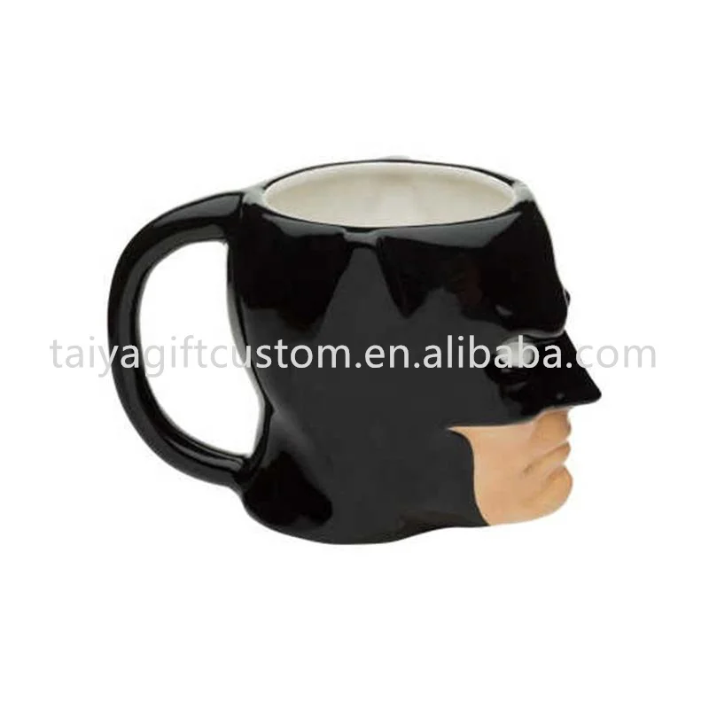 Wholesale 3D Batman-cutge Ceramic Cup Mug Cappuccino Coffee Cup Cartoon Mugs Reusable Tea Milk Ceramic Custom Logo Porcelain 24