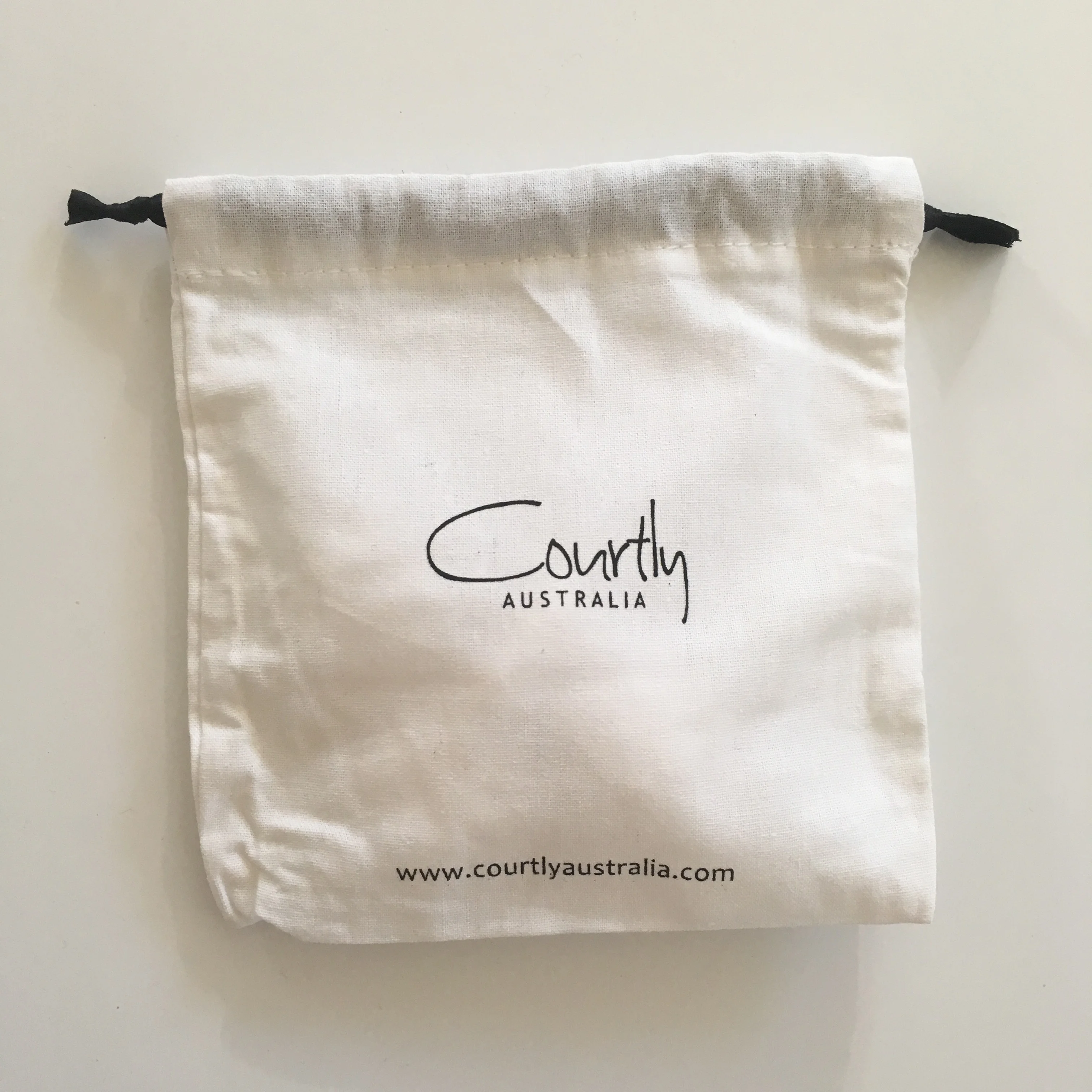 
DRAW STRING BAG - COTTON WITH LOGO & WEBSITE PRINT FOR PACKAGING 