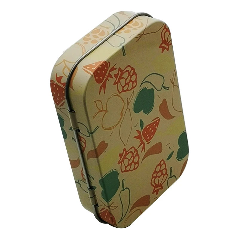 New Arrival Food Grade Child Proof Small Hinge Tin Box  For Candy Mint Pill Portable