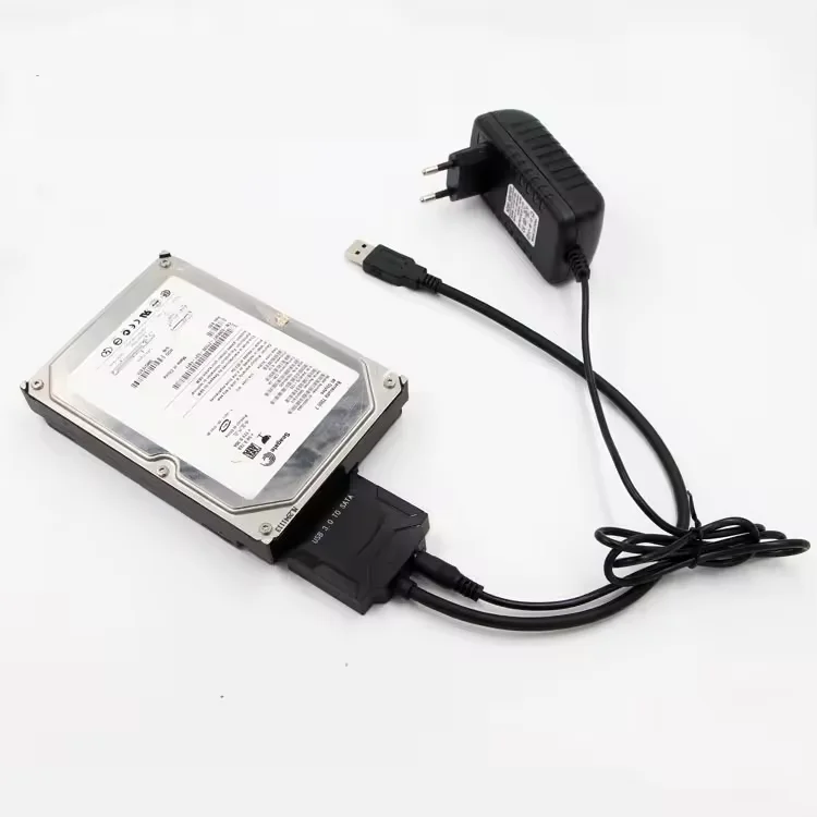 Black 3.5inch usb3.0 to sata 15PIN Hard Drive Adapter Connector Sata Cable