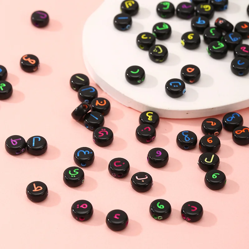 bracelet bead  black cute fashion star symbol round Beads Wholesale Price for Acrylic Beads For DIY bracelet & jewelry making