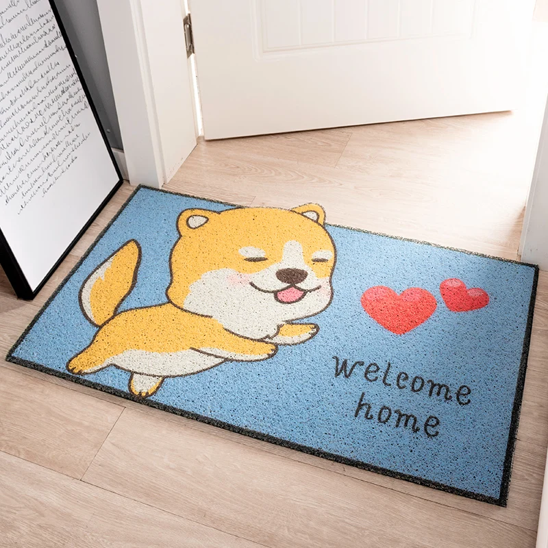 Big Size Rubber Floor Mat Uv Printing Cartoon Pattern Coil Printing Outdoor Door Mat Padded Entrance Floor Mats