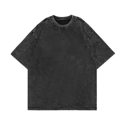vintage distressed t shirt high quality cotton t-shirt men washed vintage t shirts oversize custom streetwear